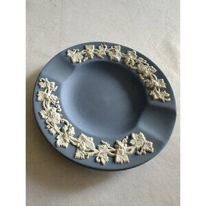 Wedgwood Blue White Jasperware Ashtray Mini Small Dish Vintage England